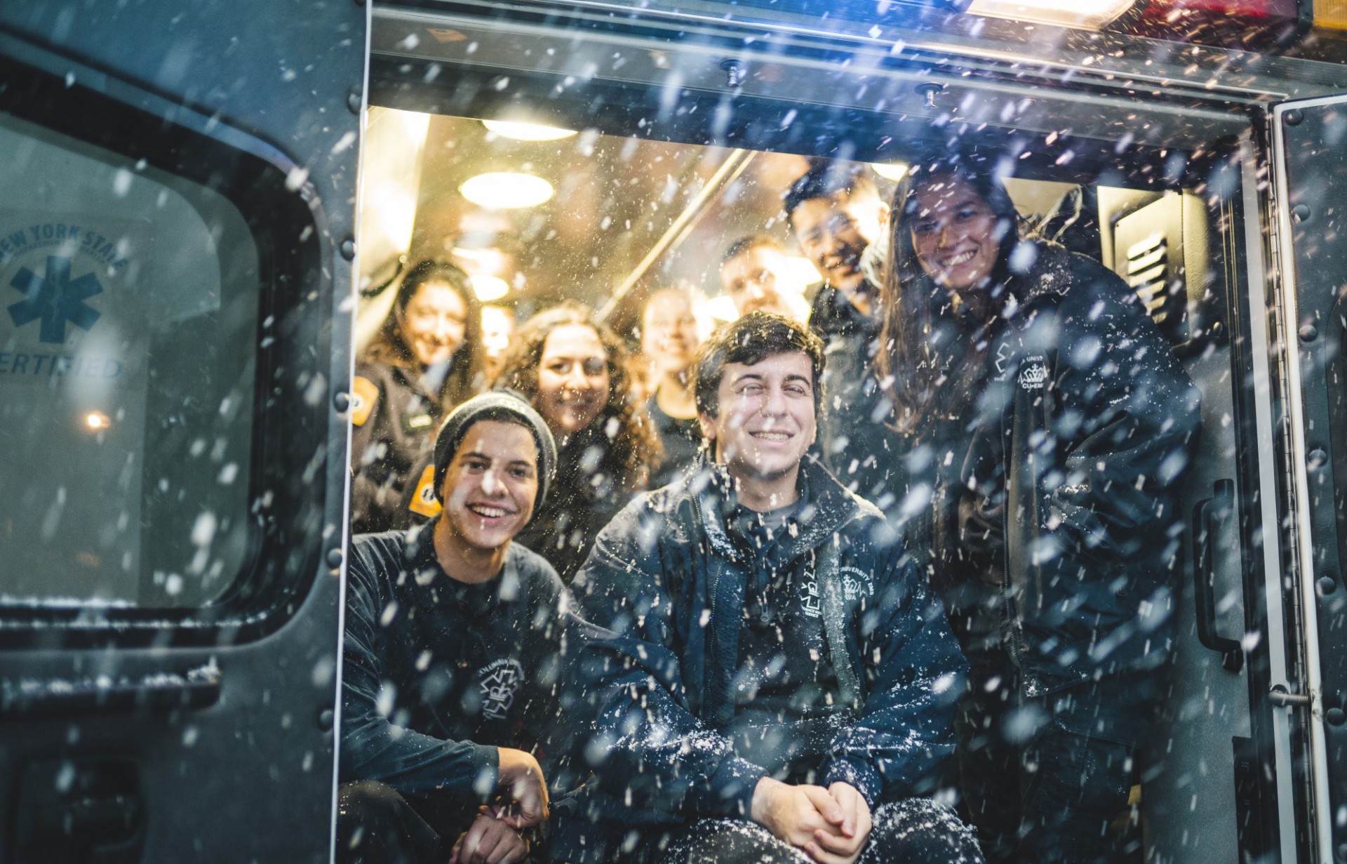CUEMS members in 05 during a snowfall